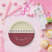 装飾的なブルゴーニュフローラ ペーパープレート (パーティー)