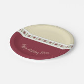 装飾的なブルゴーニュフローラ ペーパープレート (アングル)