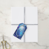 装飾的なブルーパターンのギフトタグ ギフトタグ (より糸付き)