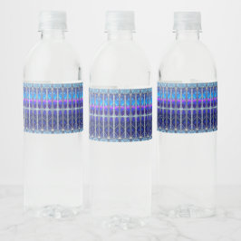 装飾的なブルー ペットボトルラベル