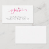 装飾的なベビーシャワーの登録のエンクロージャカード エンクロージャーカード (正面/裏面)