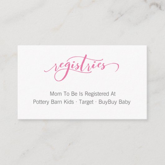 装飾的なベビーシャワーの登録のエンクロージャカード エンクロージャーカード (正面)