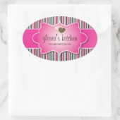 装飾的なベーカリーの値段のステッカー 楕円形シール (バッグ)