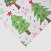 装飾的なホリデーグリーンのクリスマスツリーパターン  薄葉紙 (詳細)