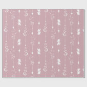 装飾的なボホフェザー誕生日 ラッピングペーパー (フラット)