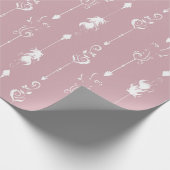 装飾的なボホフェザー誕生日 ラッピングペーパー (角)