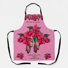 装飾的なポインセチア・ピネコン エプロン
