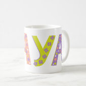 装飾的なマヤの花とスターマグ コーヒーマグカップ