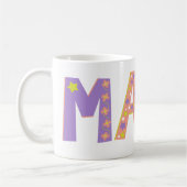 装飾的なマヤの花と星のマグカップ コーヒーマグカップ (左)