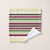 装飾的なミントグリーンとクリーム バスタオルセット (ウォッシュタオル)