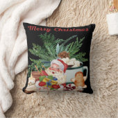 装飾的なメリークリスマスサンタ クッション (ブランケット)