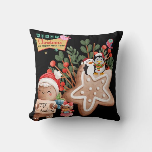 装飾的なメリークリスマスサンタ クッション (正面)