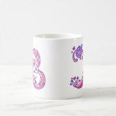 装飾的なモノグラムBのハート及び花はマグを飾ります コーヒーマグカップ (中央)