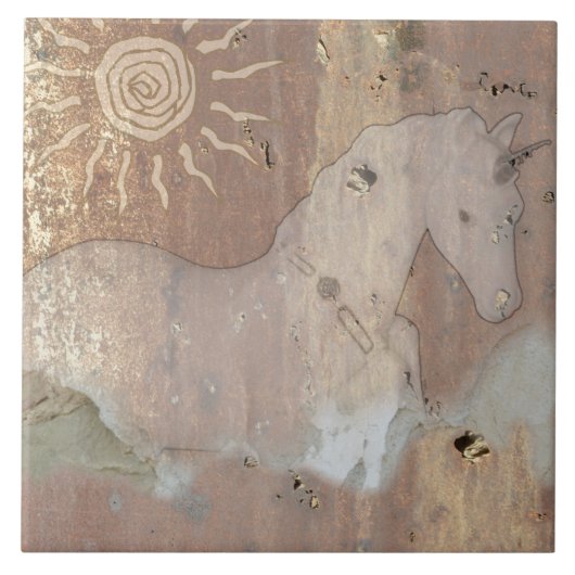 装飾的なユニコーンのタイル タイル (正面)