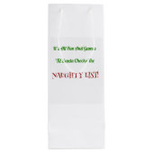 装飾的なユーモアのあるなクリスマスのいけないリスト ワインギフトバッグ (裏面)