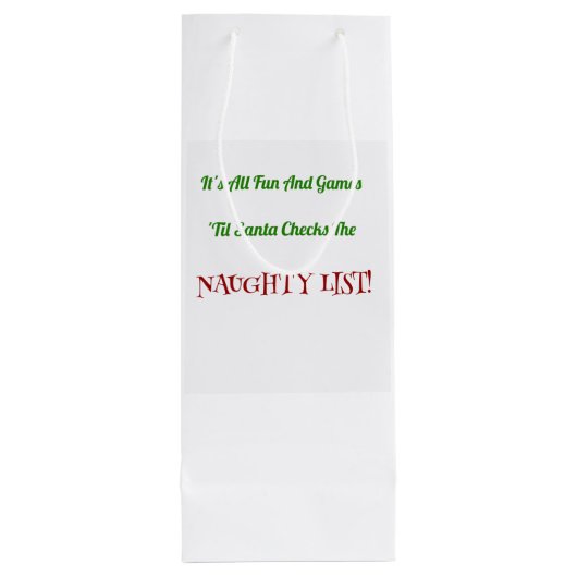 装飾的なユーモアのあるなクリスマスのいけないリスト ワインギフトバッグ (裏面)
