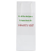 装飾的なユーモアのあるなクリスマスのいけないリスト ワインギフトバッグ (正面)