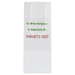 装飾的なユーモアのあるなクリスマスのいけないリスト ワインギフトバッグ