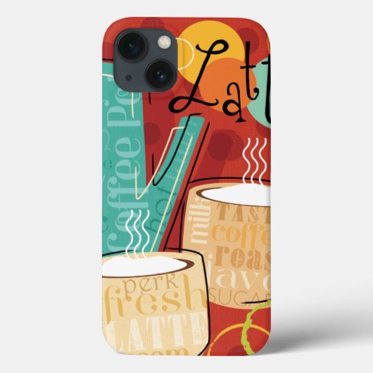 装飾的なラテのポットおよびコップ Case-Mate iPhoneケース (裏面)