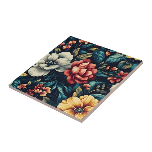 装飾的なローズセラミックタイル 屋内床用 タイル (側面)