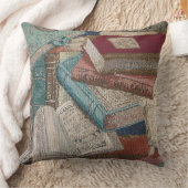 装飾的なヴィンテージの本の背景の装飾用クッション クッション (ブランケット)