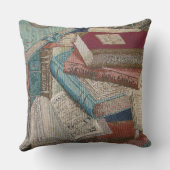 装飾的なヴィンテージの本の背景の装飾用クッション クッション (裏面)