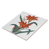 装飾的なヴィンテージ オレンジのデイジー タイル (側面)