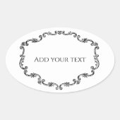 装飾的なヴィンテージ フレームにテキストを追加  楕円形シール (正面)