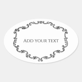 装飾的なヴィンテージ フレームにテキストを追加  楕円形シール