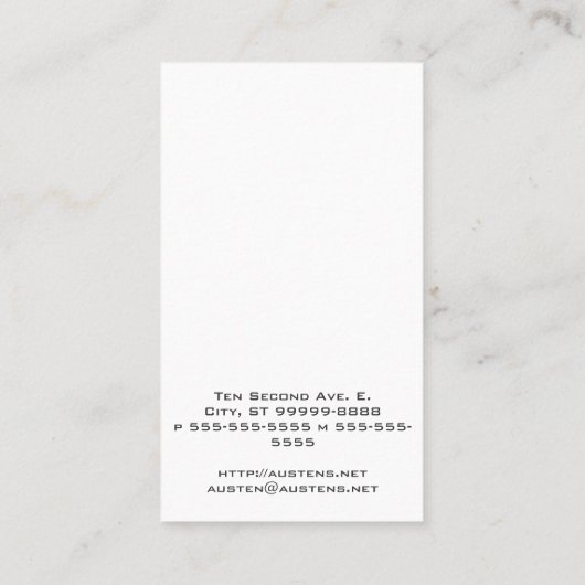 装飾的な万年筆 名刺 (裏面)