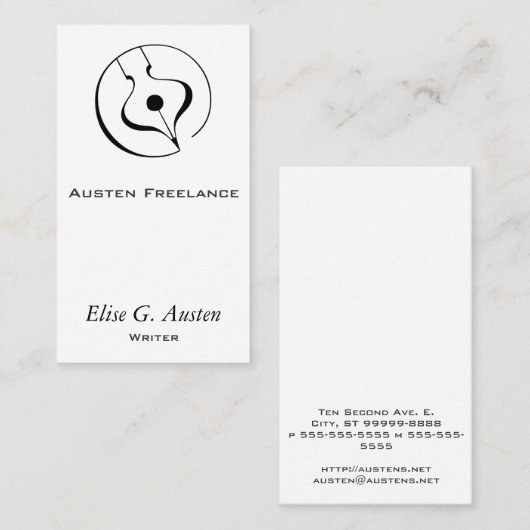 装飾的な万年筆 名刺 (正面/裏面)