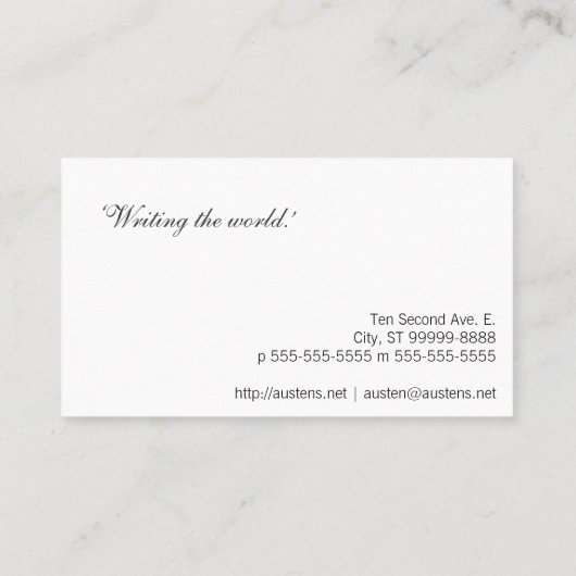 装飾的な万年筆 名刺 (裏面)