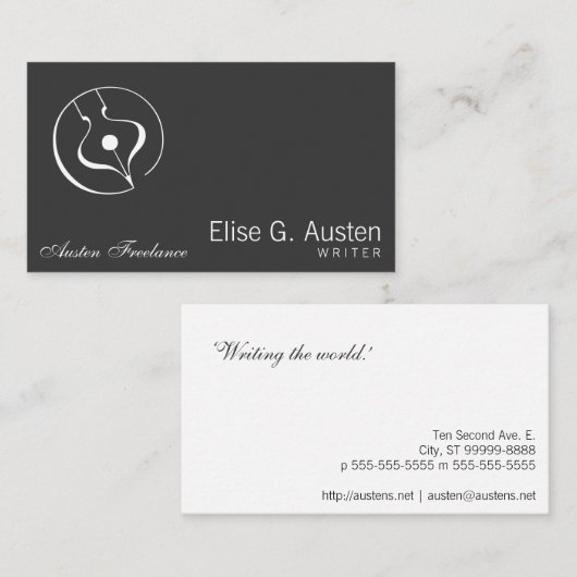 装飾的な万年筆 名刺 (正面/裏面)