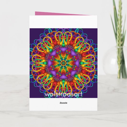 装飾的な万華鏡のように千変万化するパターンのサンキューカード サンキューカード (裏面)