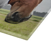 装飾的な三つの馬の顔のガラス製まな板 カッティングボード (角)