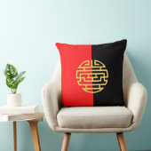 装飾的な伝統的黒黄 クッション (椅子)