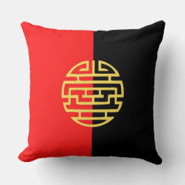 装飾的な伝統的黒黄 クッション