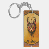 装飾的な優雅さ:猫のポートレート。 キーホルダー (正面左)