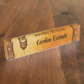 装飾的な優雅さ:猫のポートレート。 デスクネームプレート (側面)