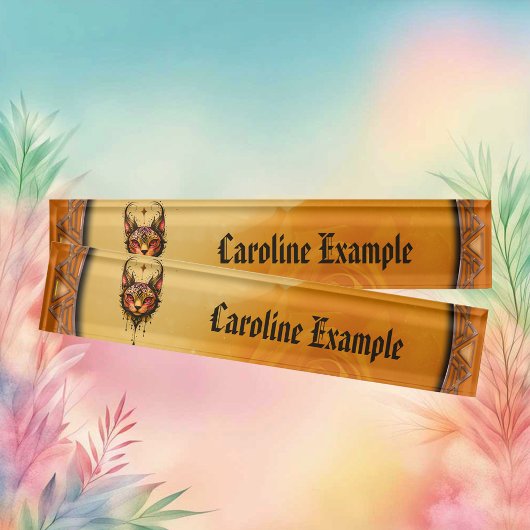 装飾的な優雅さ:猫のポートレート。 デスクネームプレート