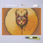 装飾的な優雅さ:猫のポートレート。 薄葉紙 (クラフト)