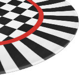 装飾的な円形のこっけい者の点検のガラスまな板 カッティングボード (角)