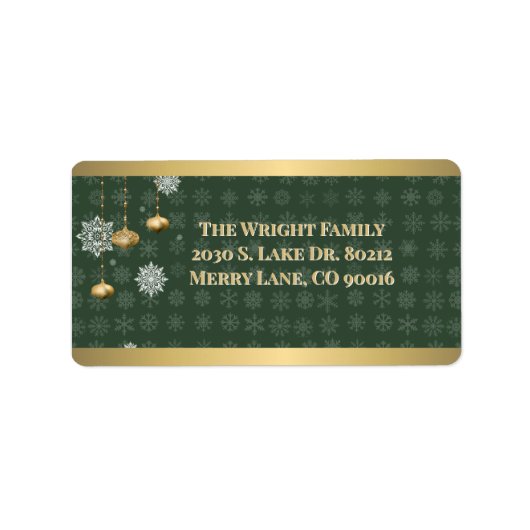 装飾的な冬の宛名ラベル ラベル (正面)