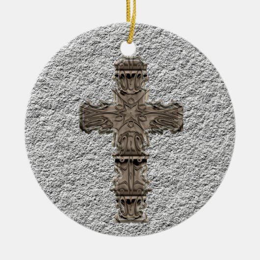 装飾的な十字のオーナメント セラミックオーナメント (正面)