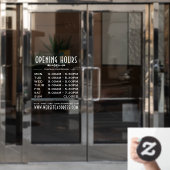 装飾的な営業時間と店舗情報 ウィンドウサイン (オフィスドア)
