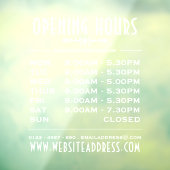 装飾的な営業時間と店舗情報 ウィンドウサイン (シート3)