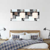 装飾的な壁のアート、幾何学的な形状と線 キャンバスプリント (インサイチュ (寝室))