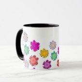 装飾的な多彩の花 マグカップ (正面左)