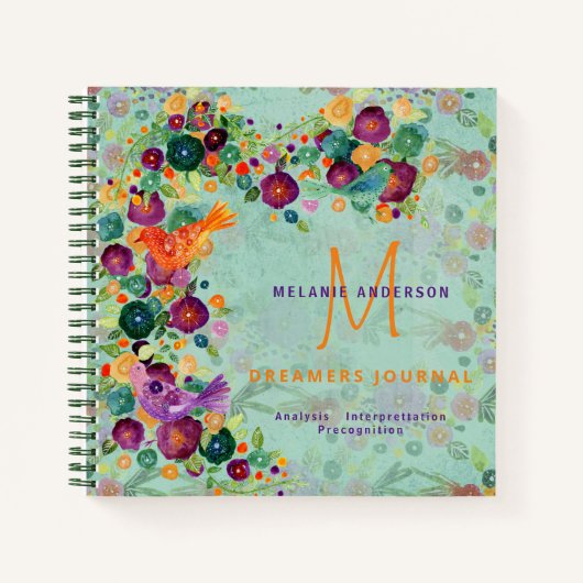 装飾的な夢見る人のジャーナル 夢分析ノート ノートブック (正面)