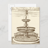 装飾的な天使の噴水 ポストカード (正面/裏面)